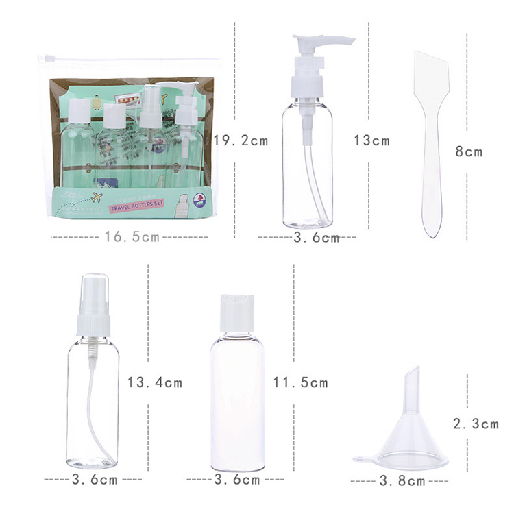 Lameila Transparent Mist Spray Pump Bottle Kits Mini Portable Plastic Travel Bottle Sets LM261