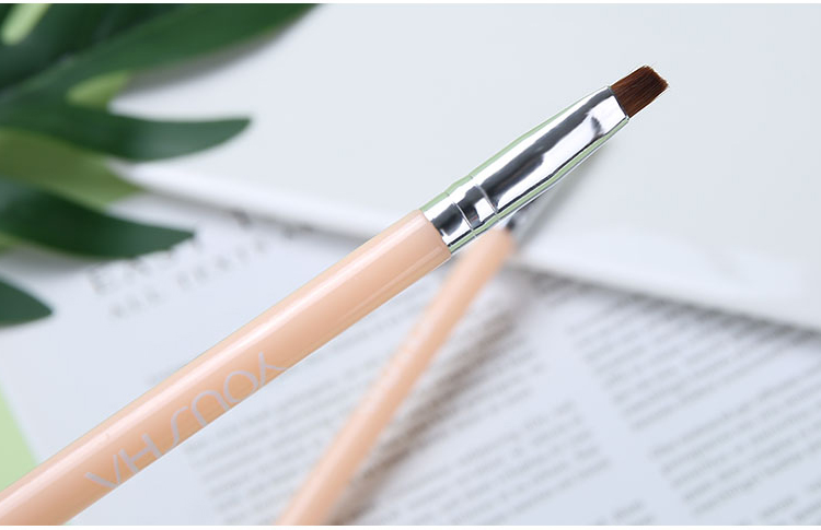 Yousha Sustainable Eyebrow Oblique Brush Nylon Hair Pretty Private Label Scrub Brushes Portable Single Makeup Lip Brush YC008