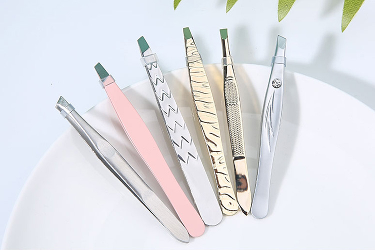 Custom Private Label Stainless Steel Gold Eyebrow Eyelash Extension Tweezers MLM-D500