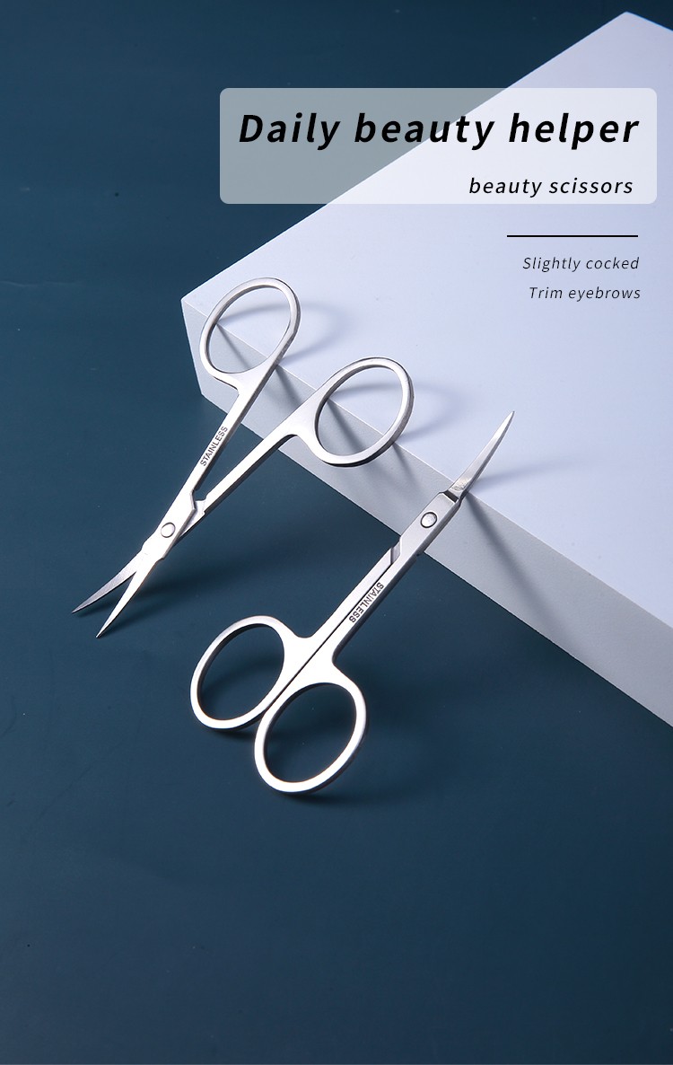 LMLTOP Professional Multi-purpose Eyebrow Accessories Eyelashes Nose Hair Pointed Stainless Steel Eyebrow Scissors A0401