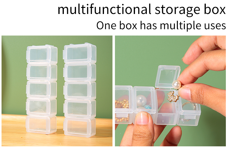 LMLTOP 10pcs PP Flip-Open Plastic Boxes Detachable Storage Boxes Portable Packaging Boxes LM221