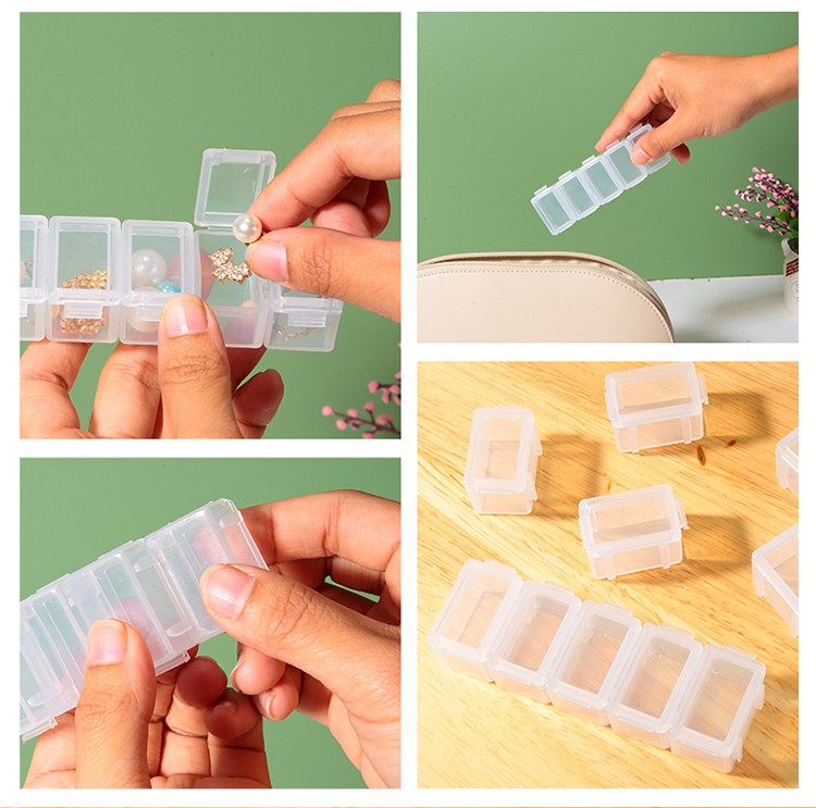 LMLTOP 10pcs PP Flip-Open Plastic Boxes Detachable Storage Boxes Portable Packaging Boxes LM221