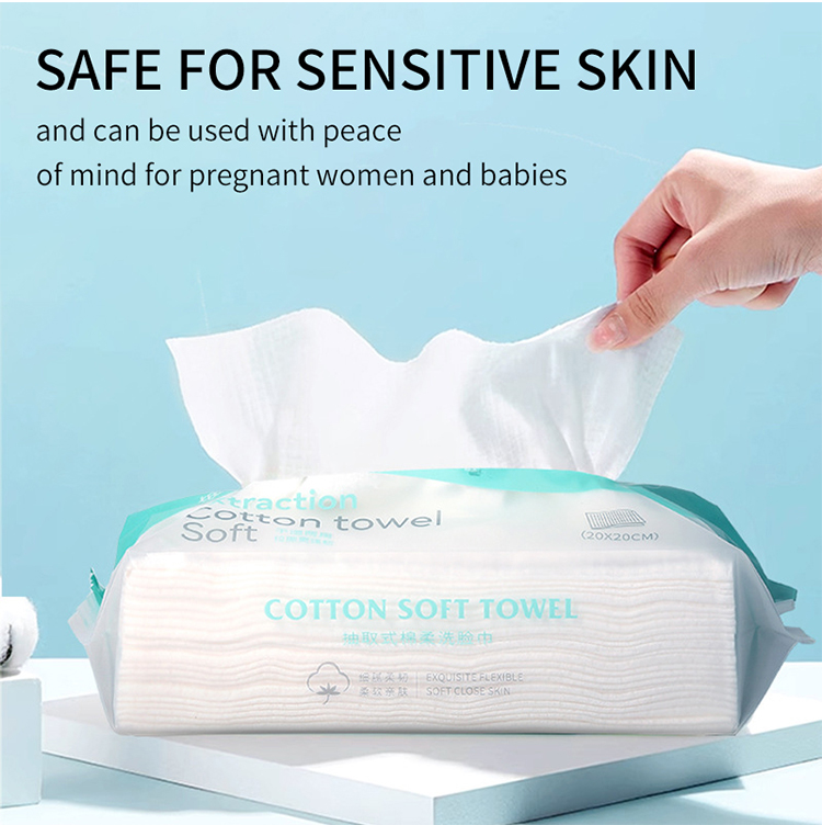 LMLTOP 100% cotton disposable  face tissues ultra soft facial tissues travel extractable facial cleansing cotton towel B375 B376