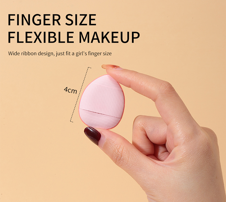 LMLTOP OEM New Product Travel Finger Puff Mini Makeup Puff For Female Facial Colorful Makeup Puff Sponge SY227