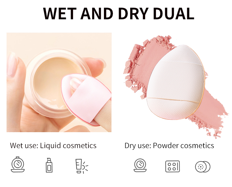 LMLTOP OEM New Product Travel Finger Puff Mini Makeup Puff For Female Facial Colorful Makeup Puff Sponge SY227