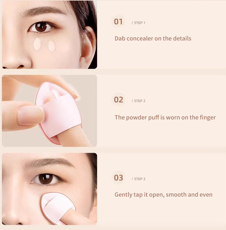 LMLTOP OEM New Product Travel Finger Puff Mini Makeup Puff For Female Facial Colorful Makeup Puff Sponge SY227