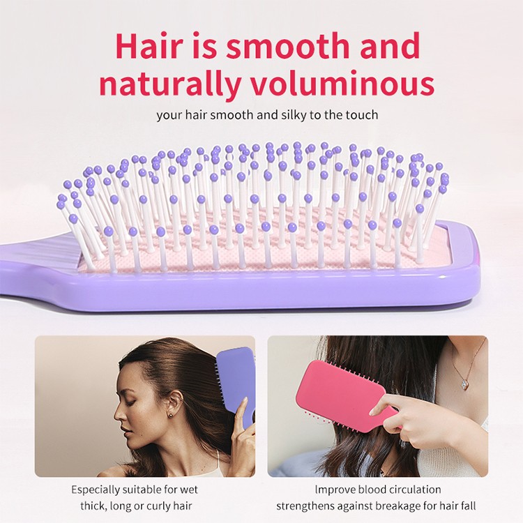 LMLTOP Wholesale Wide Tooth Tangle Teezer Hair Brush SY759 Airbag Cushion Paddle Brush Custom Plastic Scalp Massage Comb