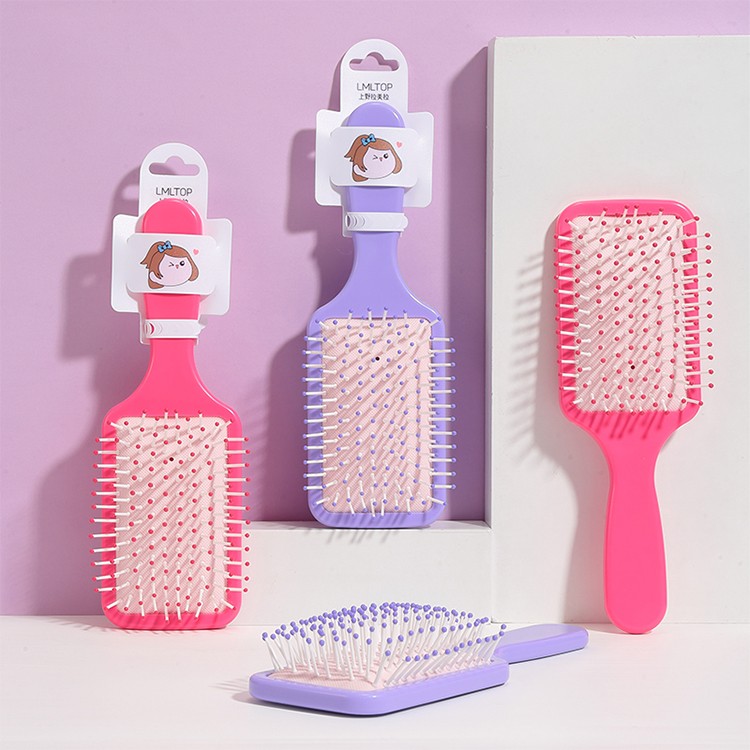 LMLTOP Wholesale Wide Tooth Tangle Teezer Hair Brush SY759 Airbag Cushion Paddle Brush Custom Plastic Scalp Massage Comb