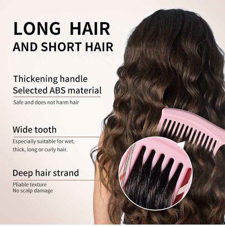 LMLTOP Catron Cute Plastic Anti Static Hair Comb Brush SY753 Wide Teeth Detangling Brush For Curly Hair Style Scalp Massage Comb