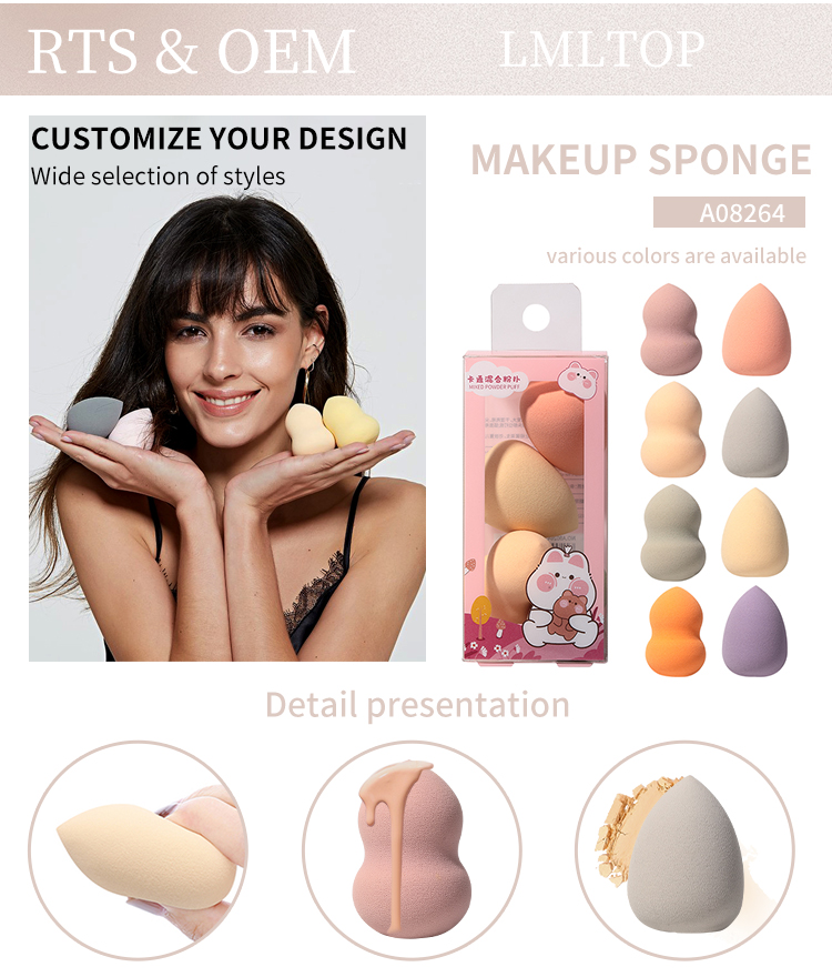 LMLTOP Wholesale 4pcs Makeup Tools Latex Free Makeup Sponge For Women Makeup Foundation Puff Cosmetic Products OEM A80264