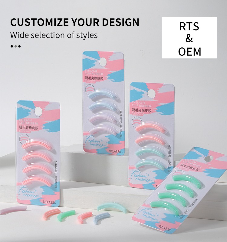 Private Label 4pcs Cheap Eyelash Curler Silicone Replacement Pads Colorful Eyelash Curler Pad Reusable Lash Silicone Refill Pad