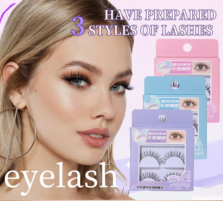 Private Label 3D faux Synthetic Half Strip Natural Lashes handmade Fake Lashes Makeup False Eyelashes Extension Eyelashes SY923