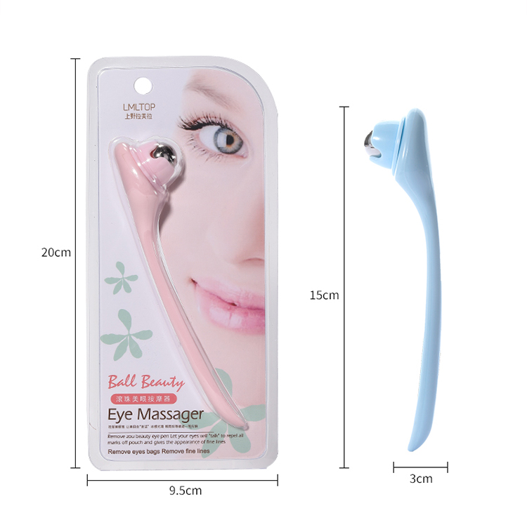 Wholesale mini facial massage tool eye care massager with roller eliminate dark circles eye beauty manual massager M1059