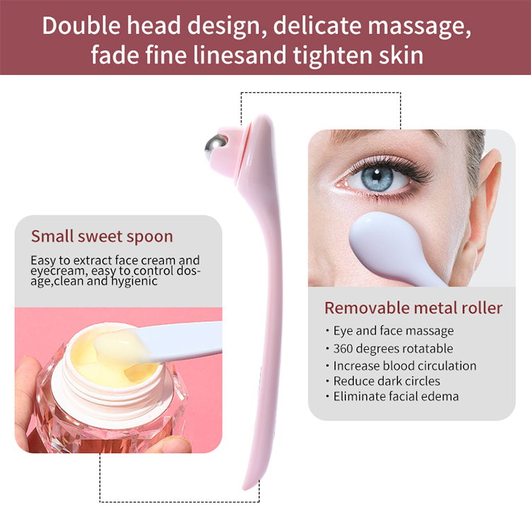 Wholesale mini facial massage tool eye care massager with roller eliminate dark circles eye beauty manual massager M1059