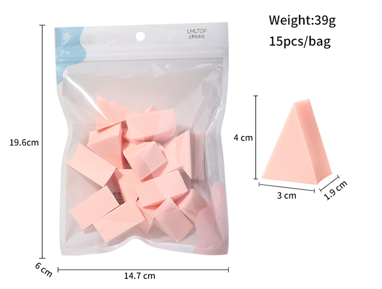 Private Label 15pcs latex free soft triangle foundation makeup sponge puff cosmetic powder puff Wholesale A80022