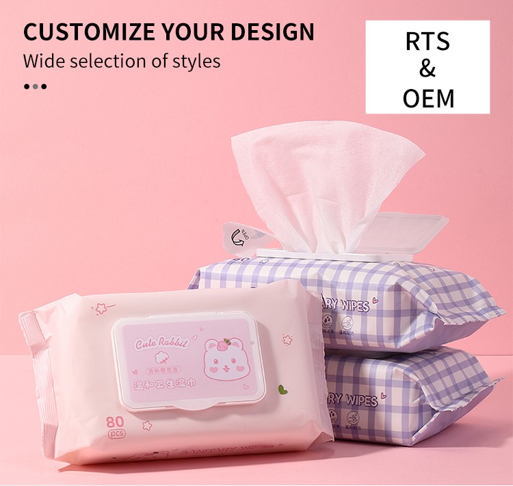 Custom Eco-Friendly Organic Cleaning Soft WaterWet tissue Private Label 80pcs Natural make up wipes for Women face refreshing SY926