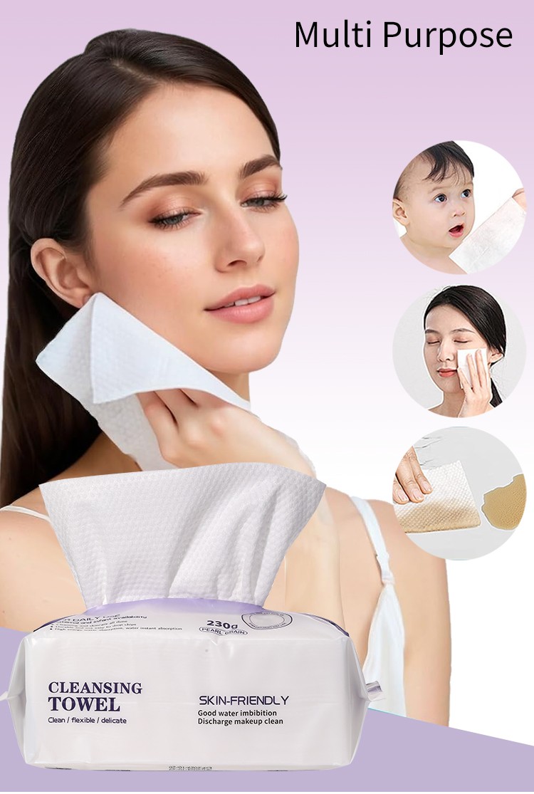 LMLTOP Disposable Soft Spa Facial organic Cotton Tissues Facial Skin Care Pearl pattern Towel Makeup Remover for Home Use SY460