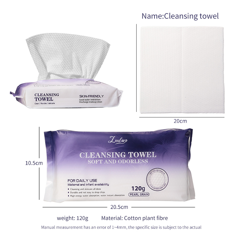 LMLTOP Low MOQ Disposable Soft Cleansing cotton tissue OEM facial soft tissue cotton dry wet face facial cotton towels SY459