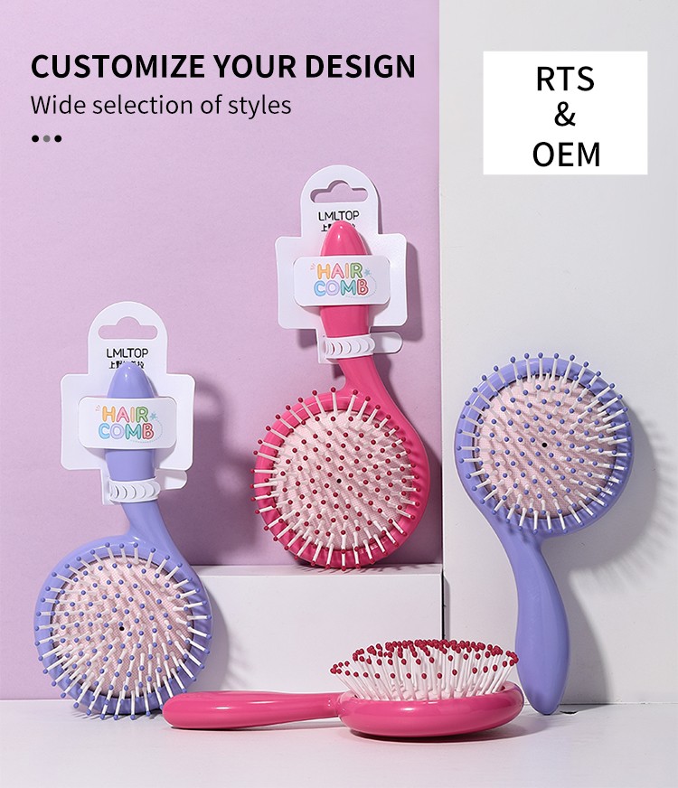 New Arriving Candy Color Detangling Scalp Air Cushion Massage Comb Hair Brush Travel Plastic Airbag Curl Combs For Girls SY765