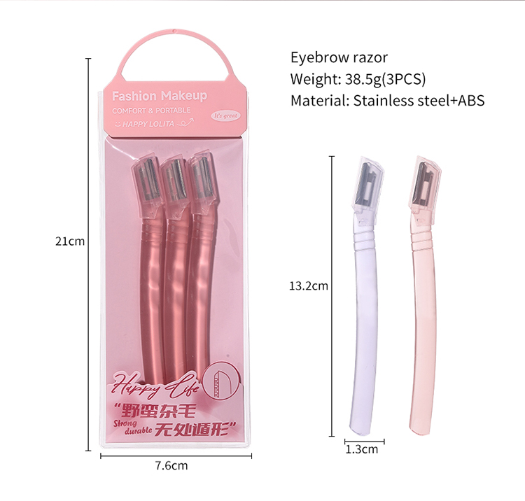 High Quality Stainless steel blade Reusable Safety Eyebrow Hair Remover Shavers Facial Hair Trimmer Razor Set For Ladies LLT05