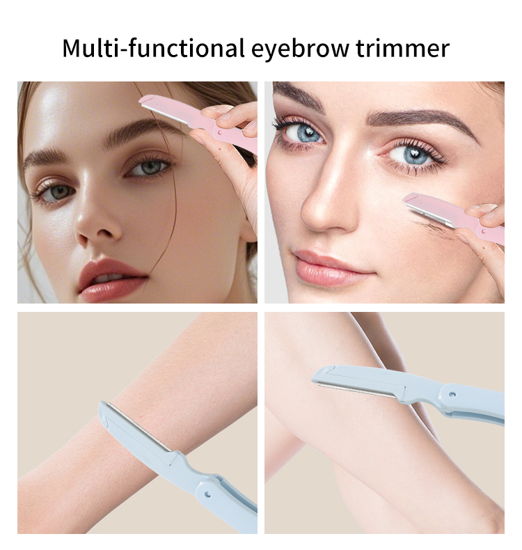 Lameila Private label eyebrow trimmer women shaper eyebrow razor with two blades A0261