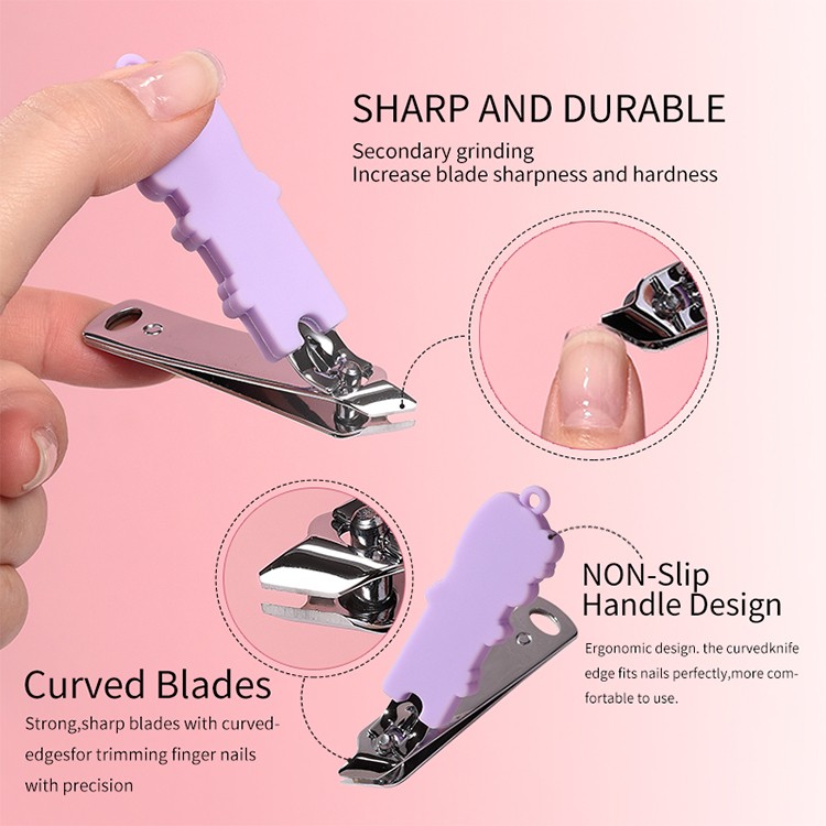 High Quality Stainless Steel Nail Clipper Manicure Pedicure Set Tool Cartoon diagonal nail cutting kit with Cute Ear spoon SY564