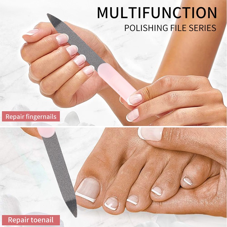 LMLTOP Wholesale Manicure Beauty Tool Nail Polishing File Mini Pink Handle Custom Oem Small Metal Craft Nail File C0337