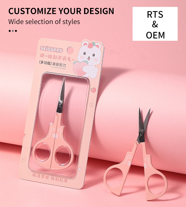 High Quality Portable Multi-functional Eyebrow Scissors Beauty Cuticle Stainless Steel Manicure Finger Nail Barber Scissor SY569