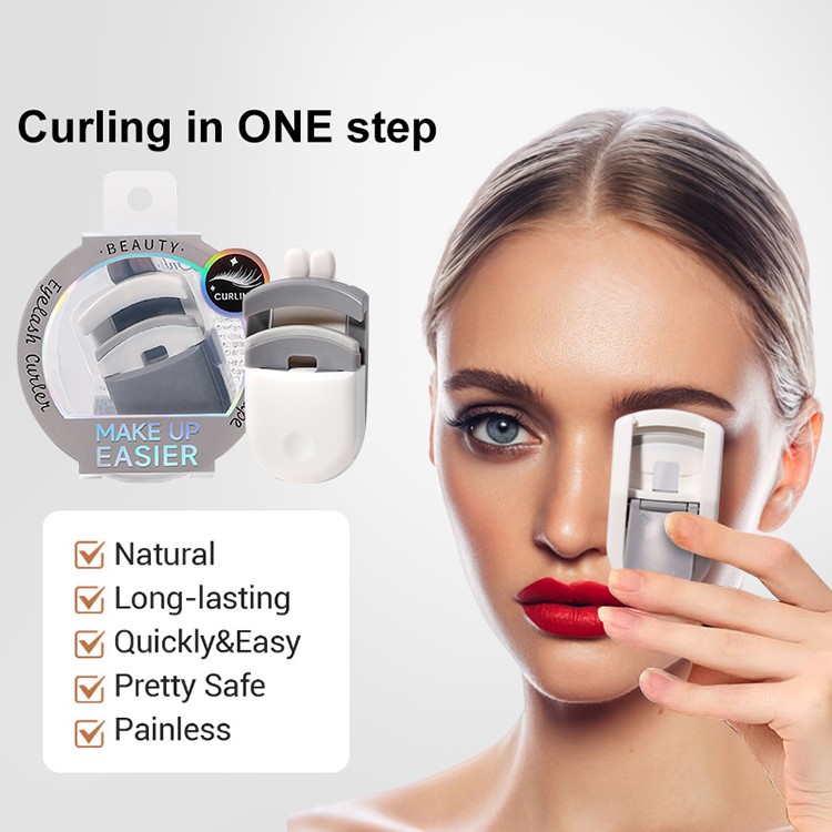 Professional Gray Beautiful Mini Plastic Lash Curl Separated Eyelash Curler with Soft Silicone pad for Eye Lash Curling JJF30