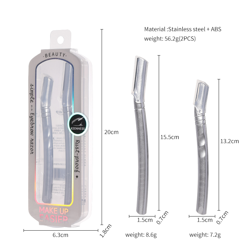 High Quality Safe Stainless Steel Pen Blade Eyebrow Trimmer JJF09 Make Up Tool Silver Handle Facial Hair Remover Beauty Razors