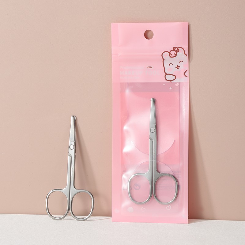 Private Label Superior Quality Portable Cuticle Nail Scissors Multi-purpose Stainless Steel Round Tip Nose Hair Scissors S454