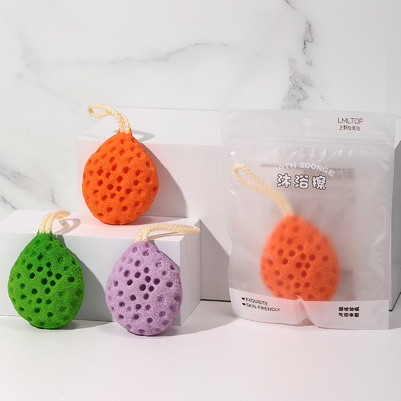 Customized Logo Bath Supplies Colorful body Scrubber Shower Sponge Exfoliating Cleaning Dead Skin Bath Sponge Ball SY808