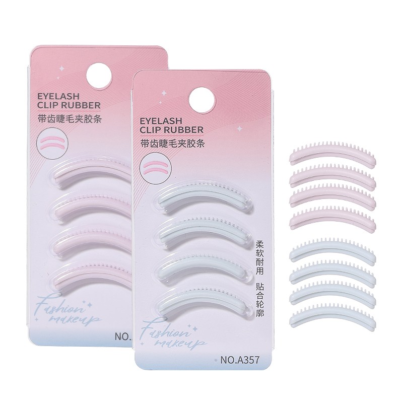 LMLTOP Hot sell Makeup Portable Eyelash Curlers Replacement Refill Pads With Comb 4pcs Silicone Rubber Beauty Tool Lash Curler A357