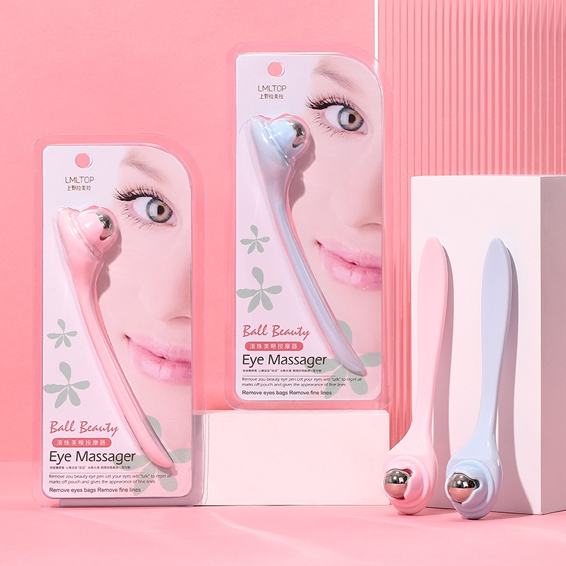 Wholesale mini facial massage tool eye care massager with roller eliminate dark circles eye beauty manual massager M1059