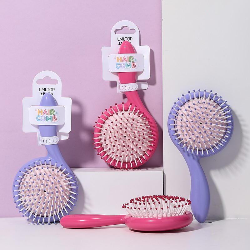 New Arriving Candy Color Detangling Scalp Air Cushion Massage Comb Hair Brush Travel Plastic Airbag Curl Combs For Girls SY765