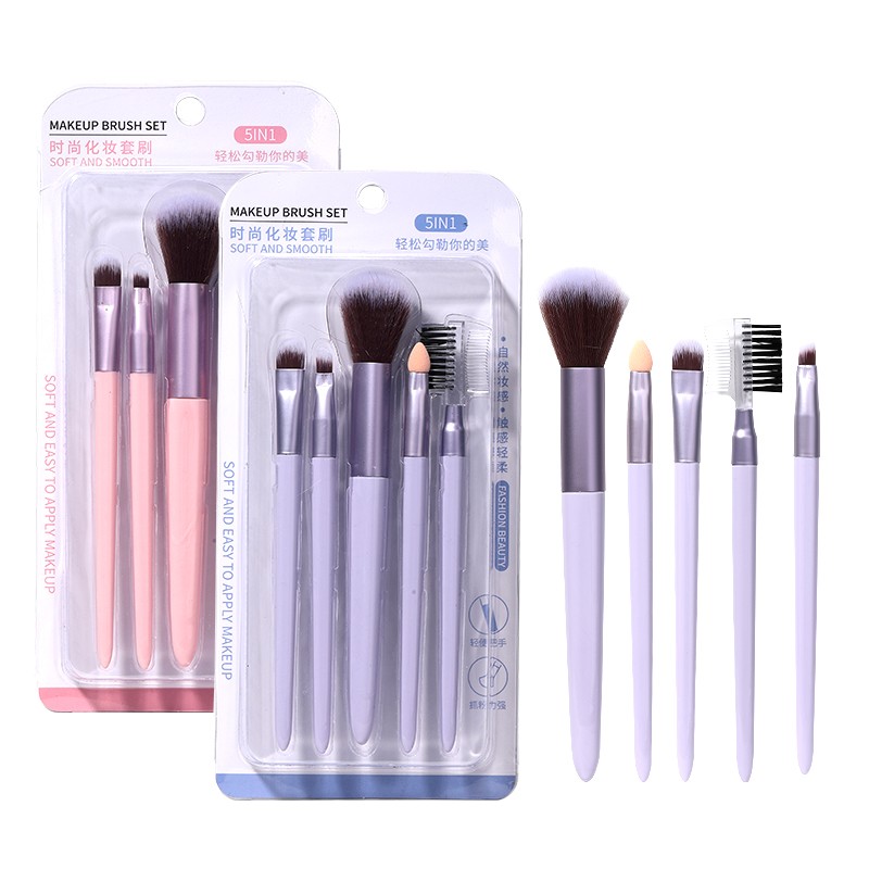 LMLTOP 5 Pcs Makeup Brushes Customized Face Beauty Makeup Tools Cosmetic Travel Brush Women Nylon Hair Makeup Brush Set SY609