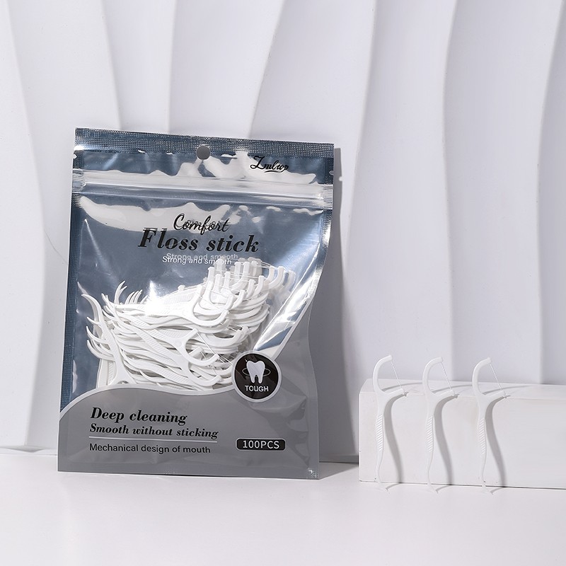 Dental Floss Biodegradable 100pcs Tooth Picks JJF34 Dental Floss Sticks Water Wash Dental Flosser Travel Kit with Plastic Toothpick